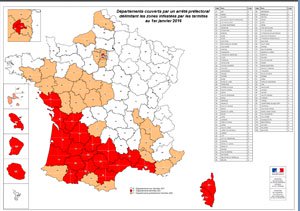 Carte infestation termites RHONE